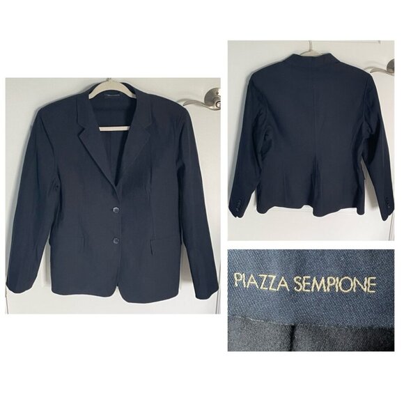 Piazza Sempione Cotton Stretch Single Breasted Blazer Jacket - 35865 - Picture 1 of 13